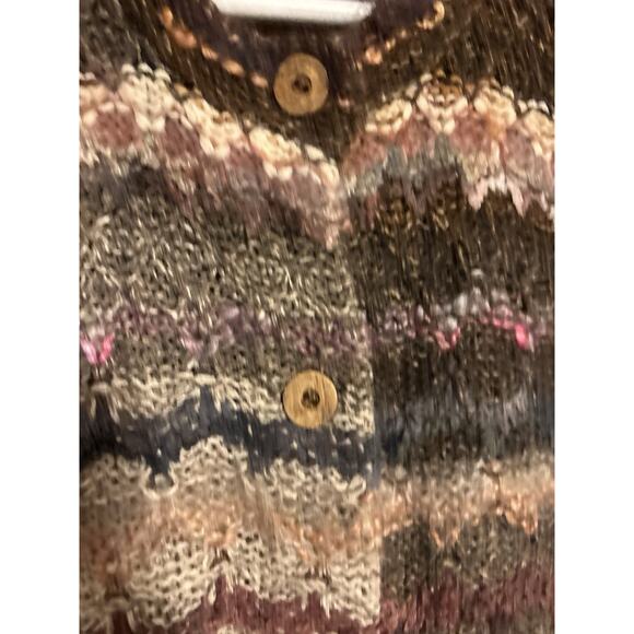 Vtg Lorry Marshall Cardigan Medium Womens Knit Crew Wool Silk Mohair Boho - Picture 4 of 8